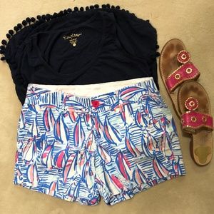 Pulitzer Callahan Short Red Right Return Sailboats